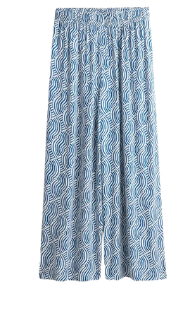 Crop Pull-on Pants - Blue/patterned - Ladies | H&M US