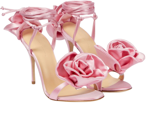 Floral Satin Sandals in Pink - Magda Butrym | Mytheresa