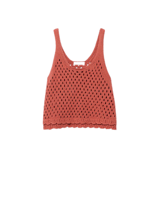 Ruffled crochet top - Women | Mango USA