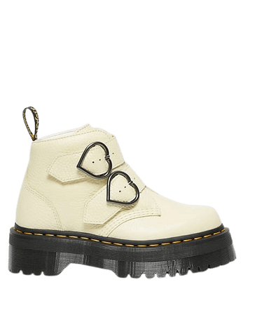 Dr Martens Devon Heart boots in cream | ASOS