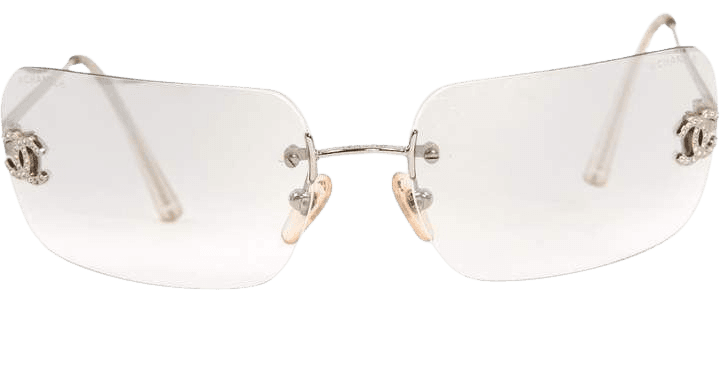 clear y2k glasses chanel