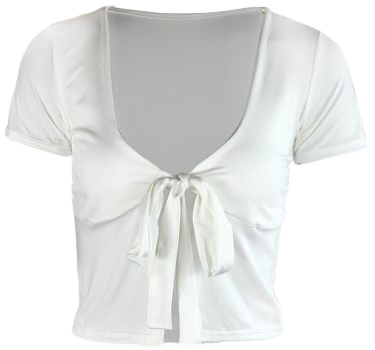 white front tie shirt