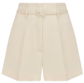 Belted Shorts Ecru Wool and Silk | DIOR