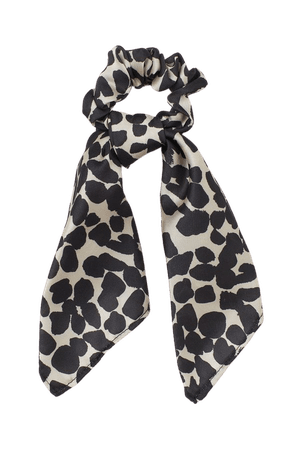 Chouchou détail façon foulard - Beige clair/motif noir - FEMME | H&M BE