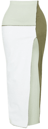 Shape Sage Green Seam Split Front Maxi Skirt | PrettyLittleThing USA