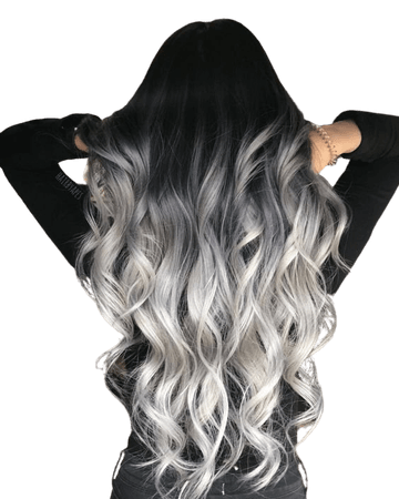 Black - Silver hair