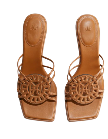Heeled Sandals with Monogram - High heel -Light brown -Ladies | H&M US