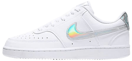 Nike Court Vision Low leather sneakers in white/iridescent | ASOS