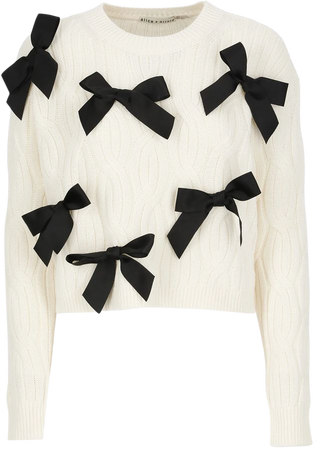 Alice + Olivia Beau Cableknit Bow Sweater | italist, ALWAYS LIKE A SALE