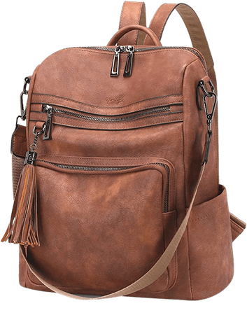 Amazon.com: OPAGE Leather Backpack Purse for Women Fashion Tassel Ladies Shoulder Bags Designer Large Backpack Travel Bag : Clothing, Shoes & Jewelry