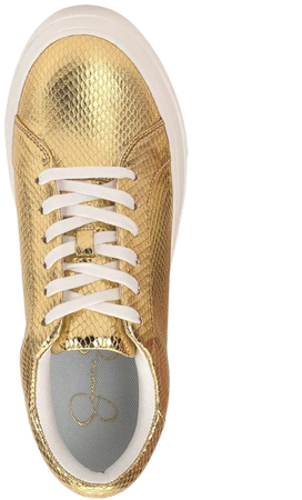 Jessica Simpson Caitrona Metallic Platform Sneakers - Macy's