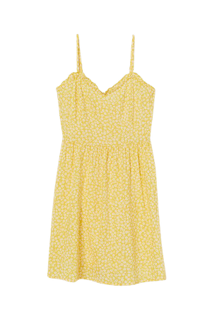 Sleeveless dress - Yellow/White floral - Ladies | H&M