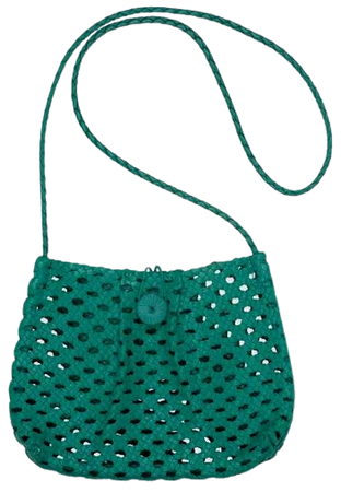 green braided leather Dita clutch bag | agnès b.