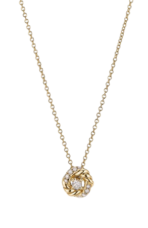 David Yurman Petite Infinity Pendant Necklace in 18K Yellow Gold with Diamonds | Nordstrom