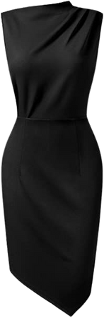 AISIZE Women's Retro Sleeveless High Neck Business Bodycon Pencil Dress Small Black at Amazon Women’s Clothing store