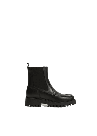 Leather track sole ankle boots - Women | Mango USA