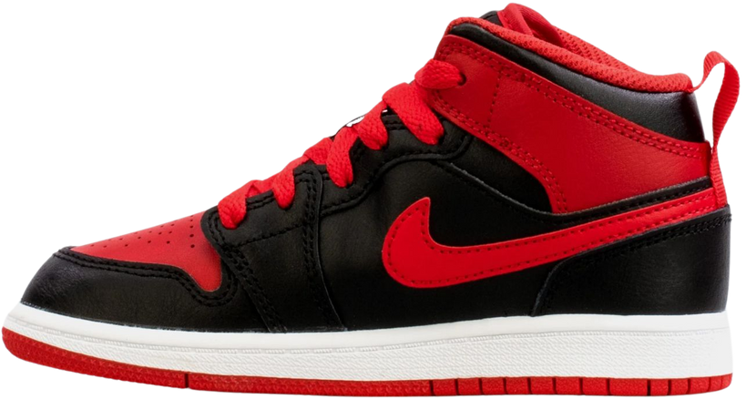 YOUTH RED/BLACK MID CLASSIC NIKES