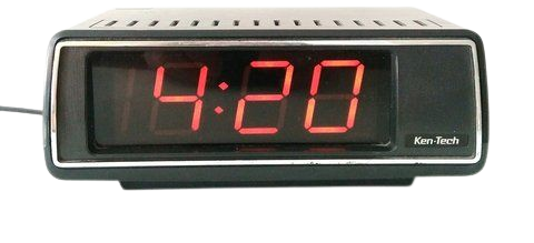 Vintage 1970s ken-tech alarm clock with florescent orange in - Depop