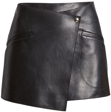 KHAITE Vera Leather wrap-design Mini Skirt - Farfetch