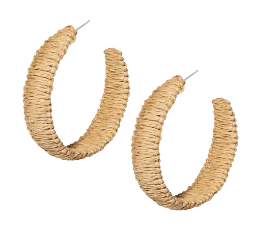 Rattan Earrings Statement Hoop Earrings for Women Straw Earrings Woven Dangle Drop Earrings (Rattan Earrings Set)