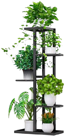 Amazon.com : Flower Plant Stand Indoor 5 Tier Metal Plant Stand Flower Pots Stander Display Pots Holder (Black) : Garden & Outdoor