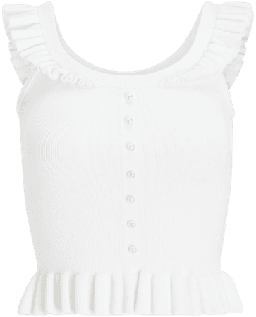 Off The Shoulder Ruffle Cropped Sweater | Express