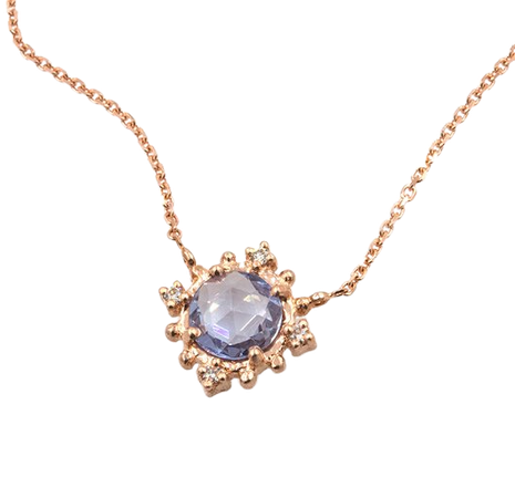 Blue Sapphire and Diamond Burst Necklace - Audry Rose