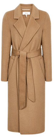 Brooks Camel Wool Blend Longline Overcoat – REISS