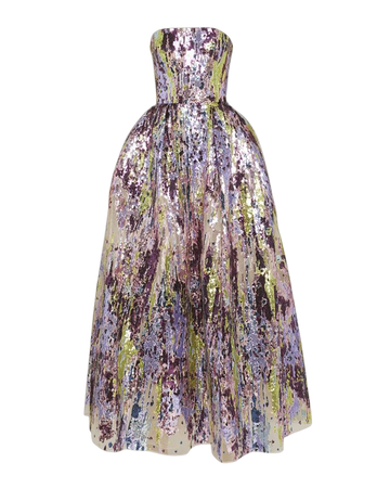 Elie Saab Sequin Embroidered Tulle Fit-&-Flare Gown | Neiman Marcus