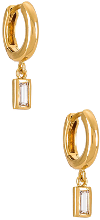 Joy Dravecky Jewelry Lola Drop Huggie Earrings in Gold | REVOLVE