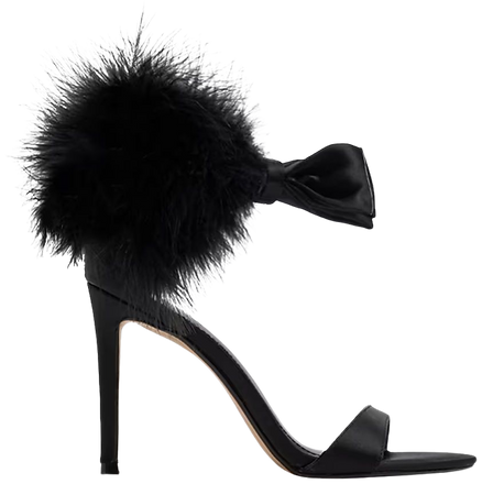 Feathered Bow High Heeled Sandals | Express