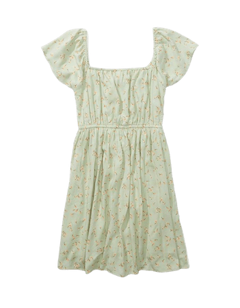 AE Floral Flutter-Sleeve Mini Dress