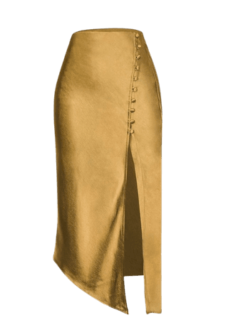 gold silk skirt