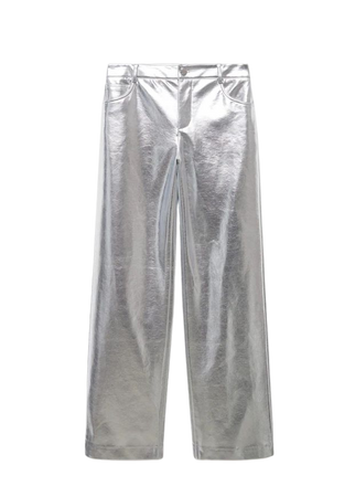 Wideleg foil trousers - Women | Mango USA