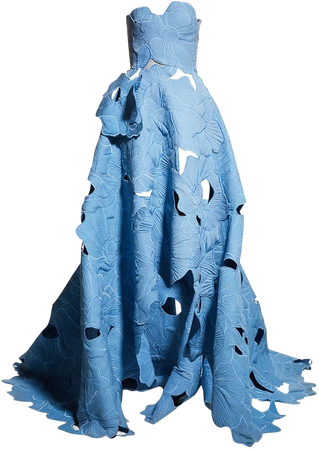 Oscar de la Renta Strapless Floral Embroidered Cutout Ball Gown | Neiman Marcus