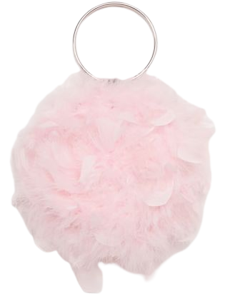 Pink Feather Boa Circle Handed Bag | PrettyLittleThing USA
