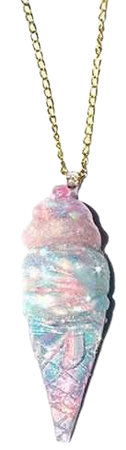 Pastel Irdescent Ombre Ice Cream Necklace Pendant