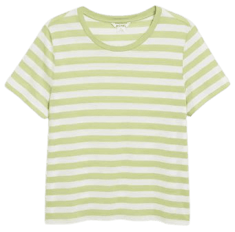 Soft tee - Green and white stripes - T-shirts - Monki WW