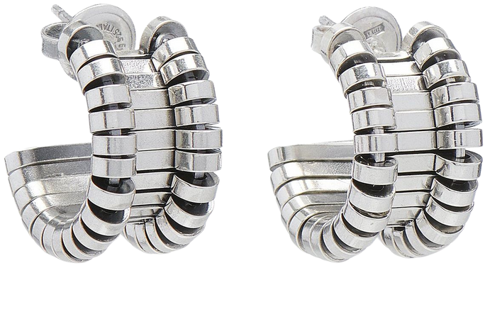 Bottega Veneta Staple Sterling Silver Hoop Earrings By Bottega Veneta | Moda Operandi