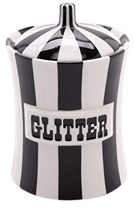 Amazon.com: Jonathan Adler Women's Glitter Canister, Black/White, One Size: Clothing