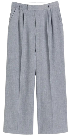 Dress Pants - Light gray melange/pinstriped - Ladies