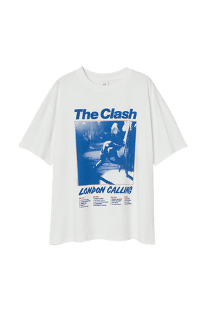 Oversized Printed T-shirt - White/The Clash - Ladies | H&M US