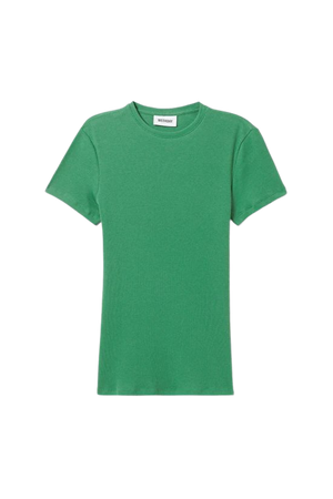 Close Fitted Rib T-Shirt - Emerald Green - Weekday WW