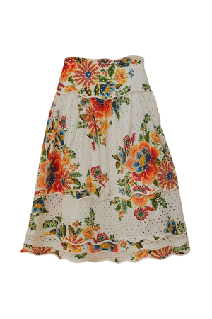 Off-White Delicate Garden Midi Skirt – FARM Rio