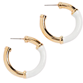 Kenneth Jay Lane Small Gold and White Earrings | SHOPBOP