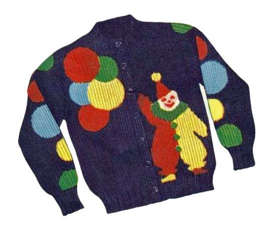 vintage clown sweater