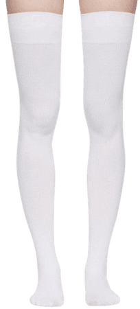 thigh high white socks