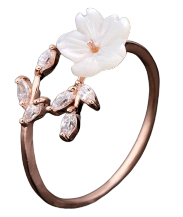 Delicate Flower Bypass Ring
