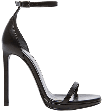 Black Ankle Strap Sandal Heels