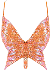 Amazon.com: Mocure Women's Shimmer Sequin Crop Top Low-Cut Tube Top Butterfly Rave Tank Vest Top : Clothing, Shoes & Jewelry